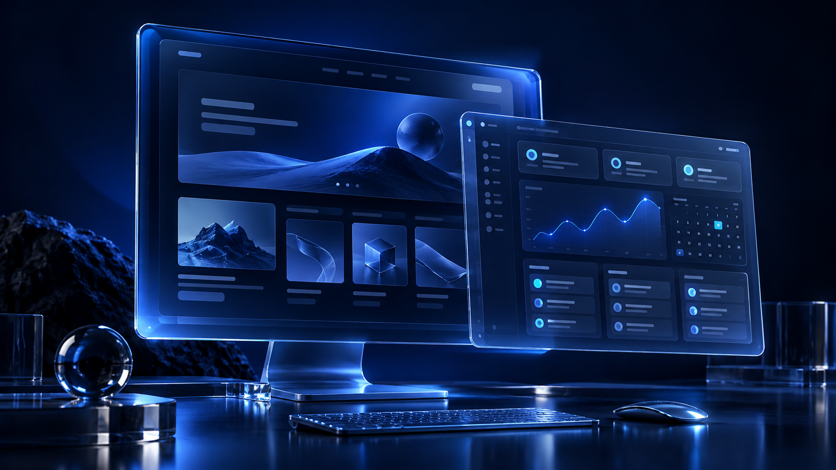 A website and business dashboard working together